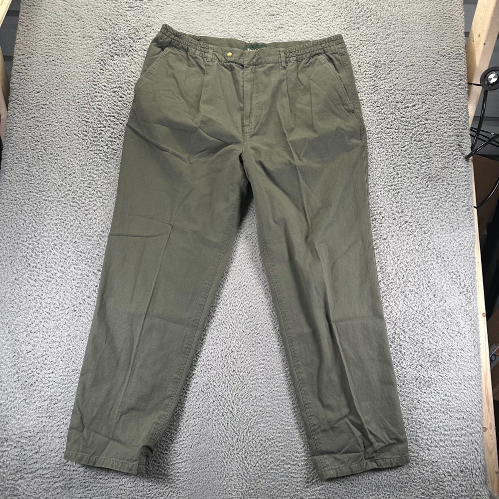 Vintage Gander Mountain Pant Men's 38x32 Green Flannel Cotton Khakis Workwear